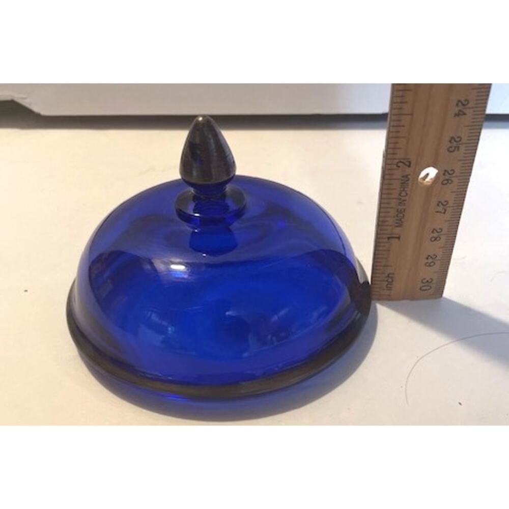Vintage Cobalt blue and gold serving platter with compote EUC - Picture 4 of 6